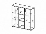 Шкаф-купе комбиниров. 3 уровня