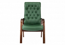 Фото: Конференц-кресло Бюрократ T-9928WALNUT-CF, опоры дерево, стежка, нат. кожа